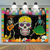 Lofaris Day of The Dead Mexican Fiesta Pumpkin Party Backdrop